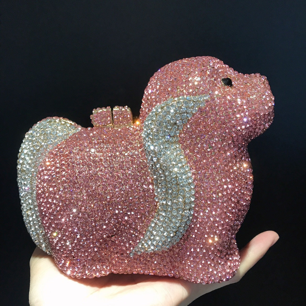 Mini Dog Inlaid Rhinestone Diamond Clutch Evening Bags
