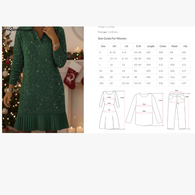 Autumn Casual Long-sleeved Collar Dress Broken Dresses