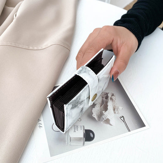 Women's Fashion Short Fashionable Expanding Marble Ladies Wallets