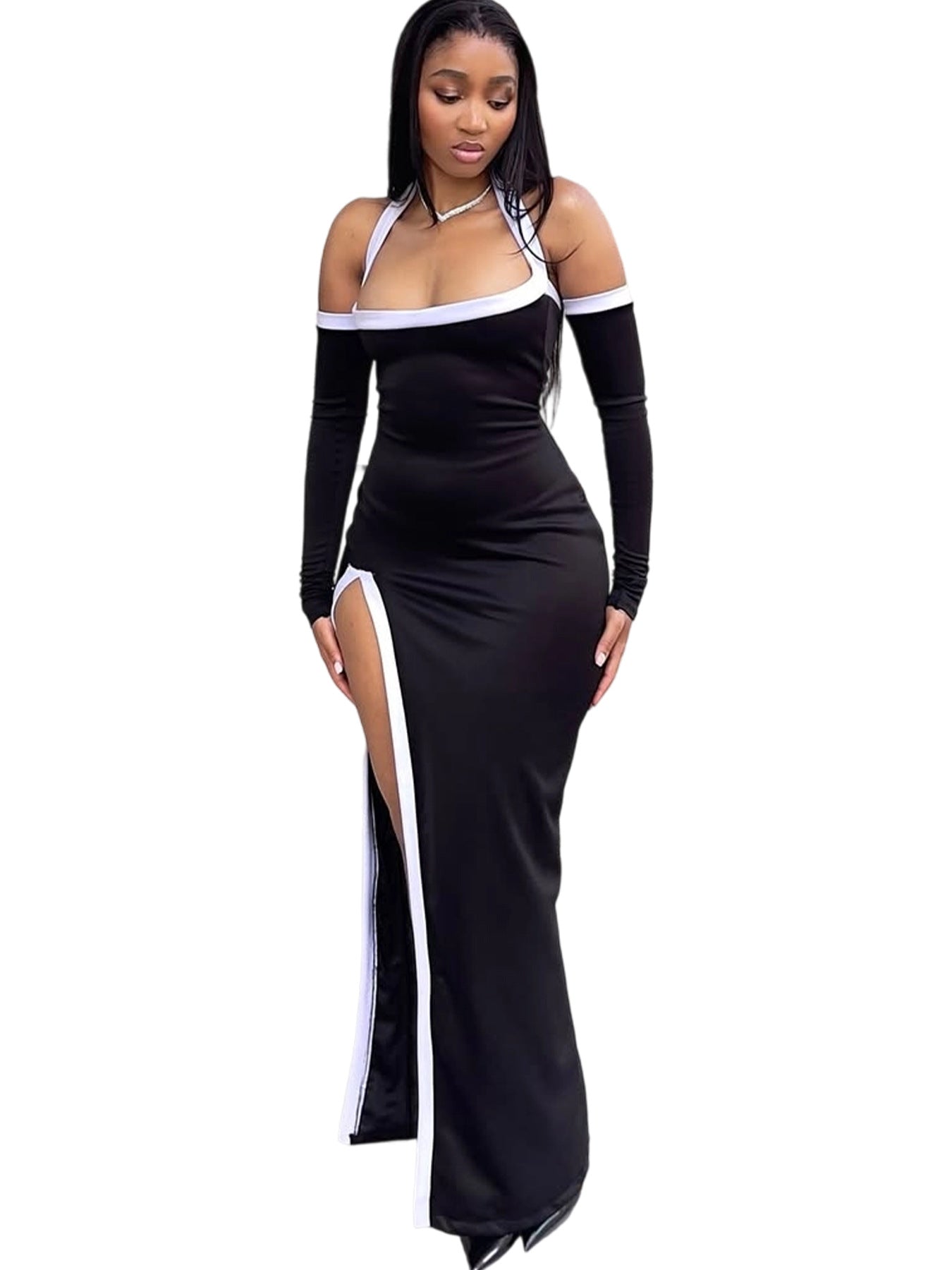 Summer Fashion White Cut-out High Slit Dress