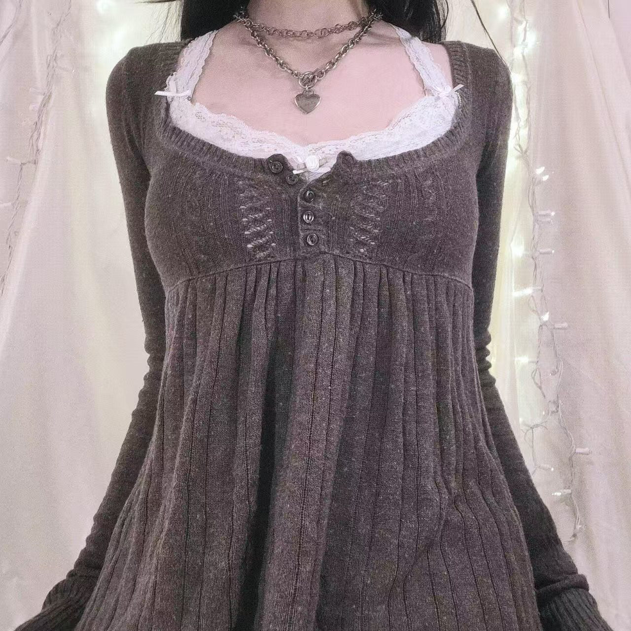 Fashion Comfortable Half Long Sleeve Knitted Sweaters