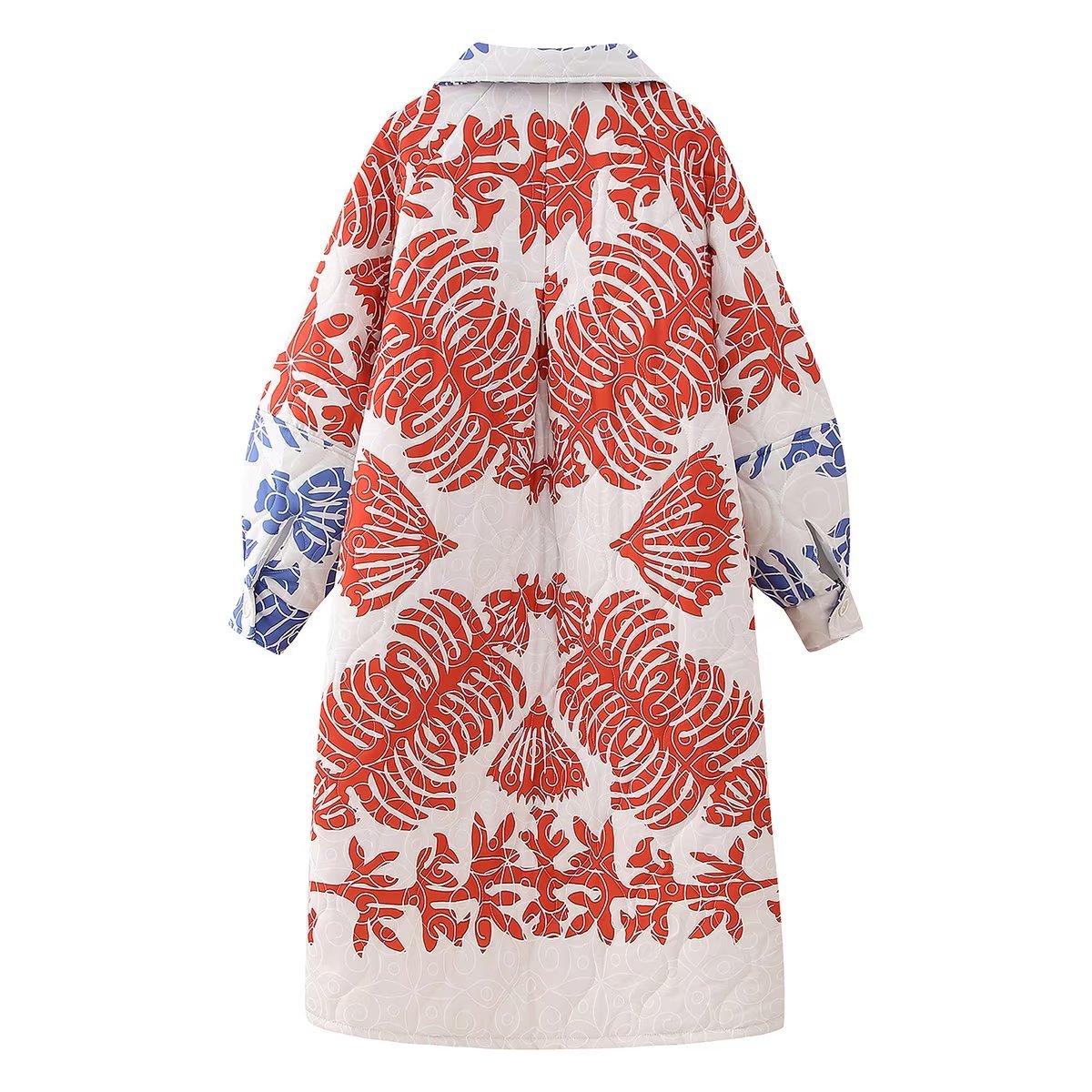 Women's Pretty Long Printed Loose Cotton Coats