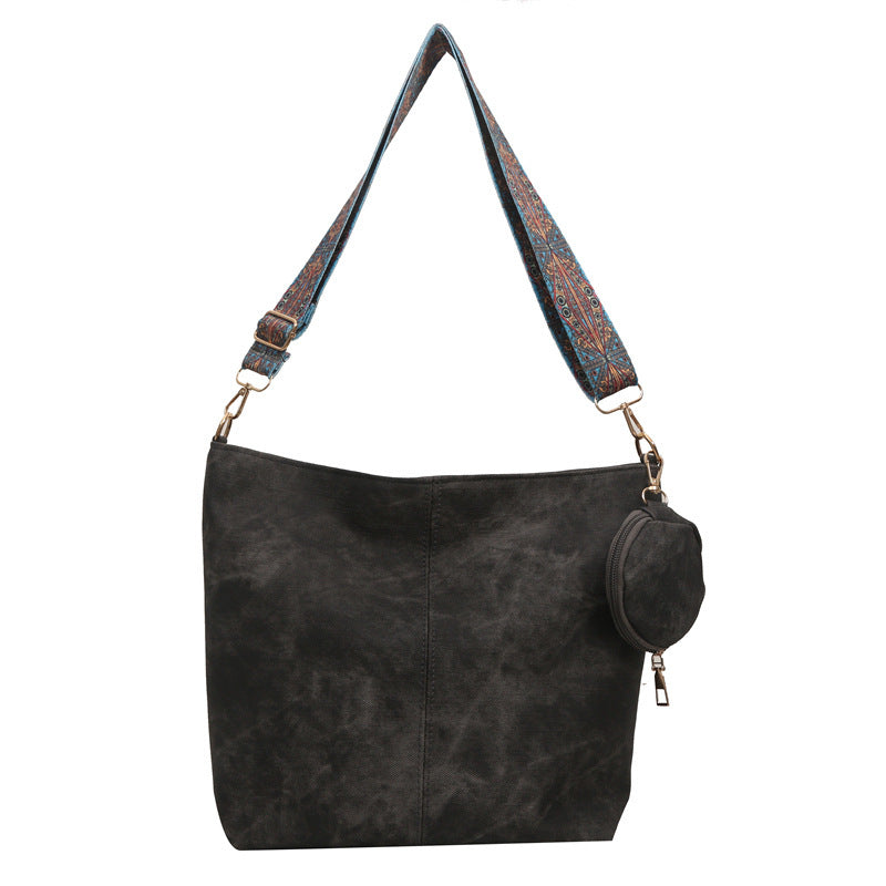 Large Capacity Fashion Retro Commuter Wide Strap Tote Bags