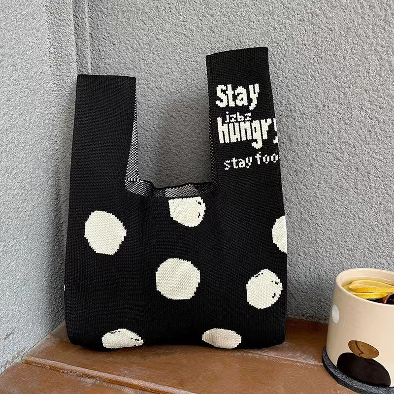 Valentine's Day Gift Knitted Portable Large Capacity Fashion Tote Bags