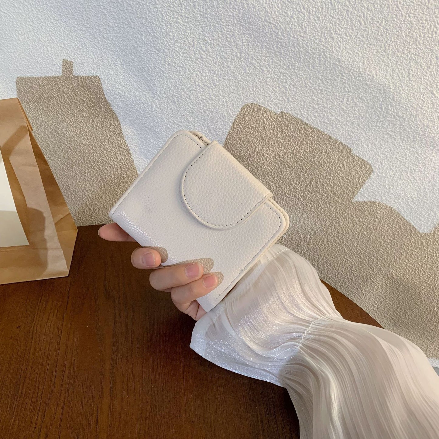 Simple Style Dopamine Color Matching Korean Ladies Wallets