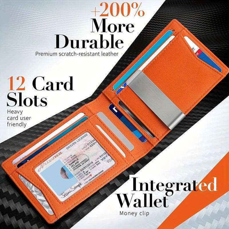 Men's Cool Simple Beauty Clip Leather Card Holder