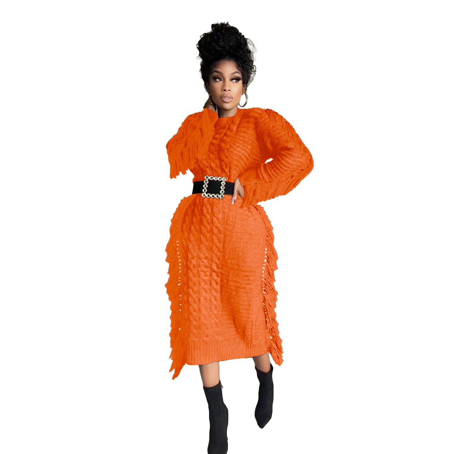 Women's Comfortable Long Tassel Edge Woolen Sweaters