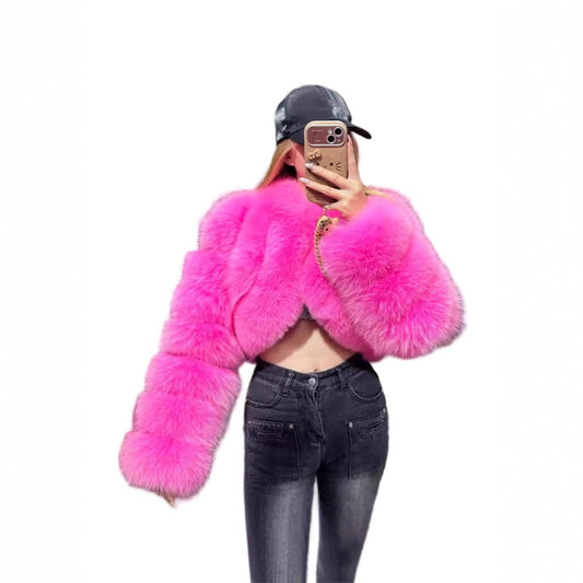 Faux Fur Fox Stitching Winter Warm Coats