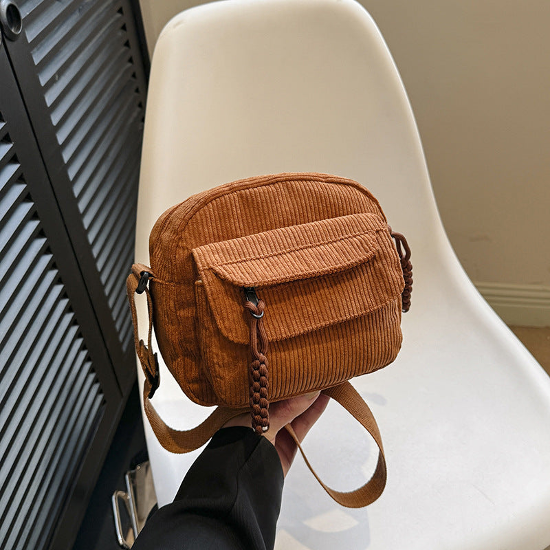 Women's Corduroy Spring Fashion Solid Color University Bags
