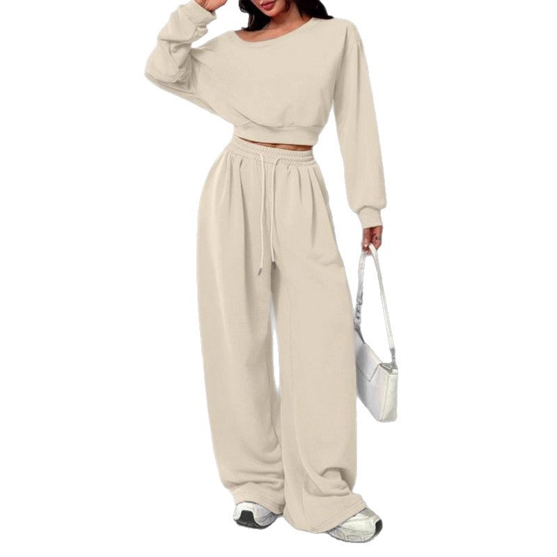 Women's Fashion Shoulder Casual Navel Solid Color Suits