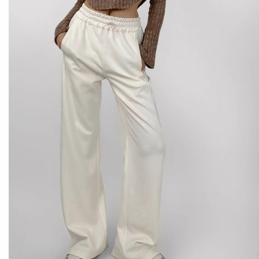 Women's Clothes American Drawstring Elastic Waist Open Line Pocket Pants