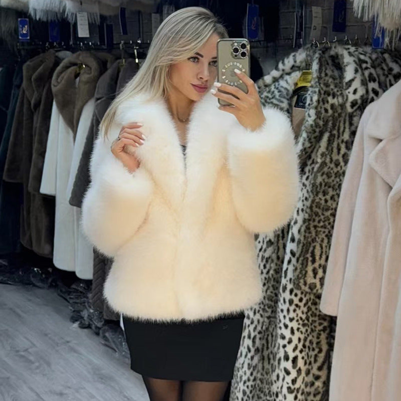 Women's Fur Fluffy Soft Fox Street Style Coats