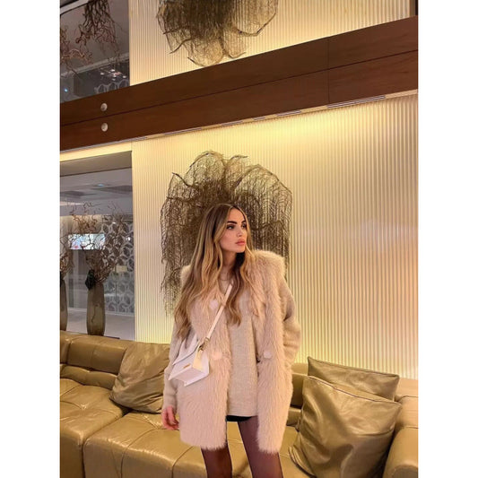 Women's Elegant Fashion Artificial Fur Warm Jackets