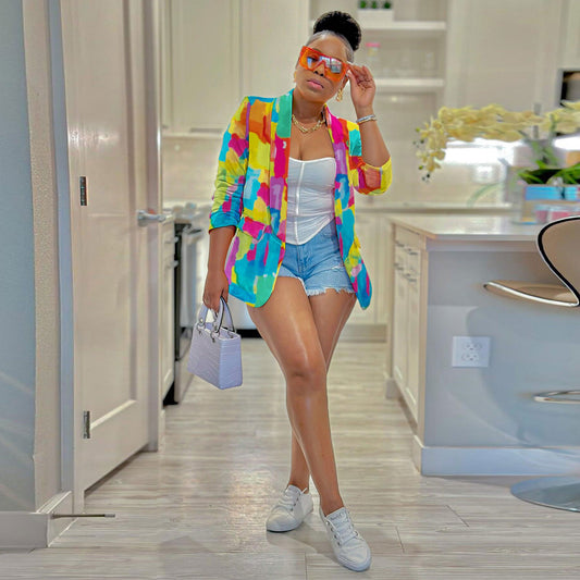 Classic Unique Casual Fashion Color Printing Blouses