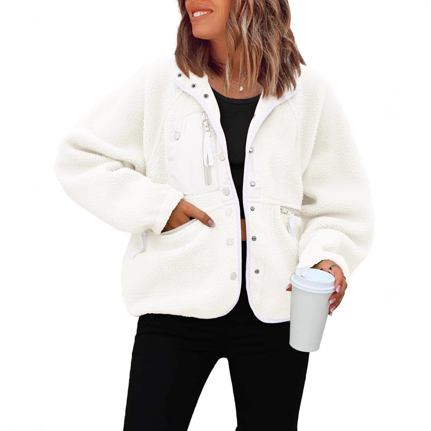 Women's Slouchy Polar Fleece Sports Leisure Tops