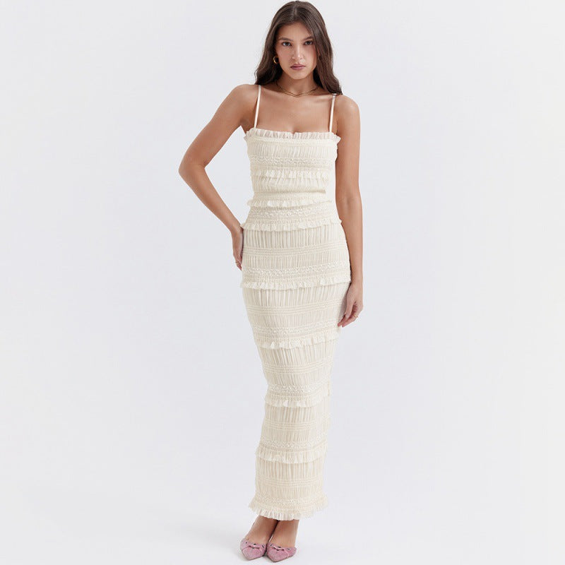 Women's Sequin Lace Slim Fit Backless Long Dress Dresses