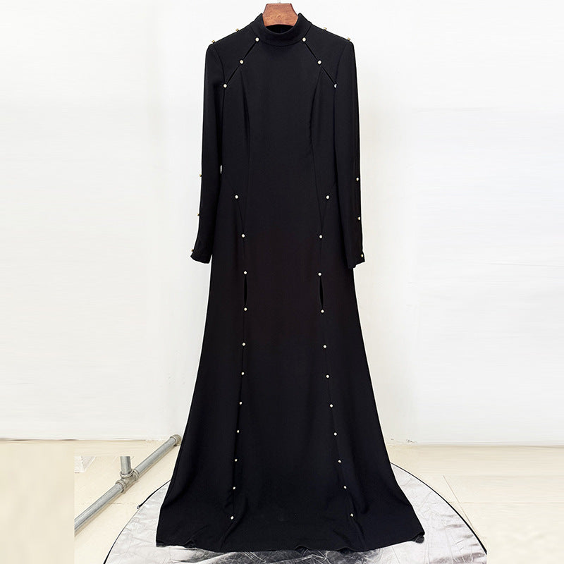 Fashion Simple Rhinestone Beaded Long Floor Dress