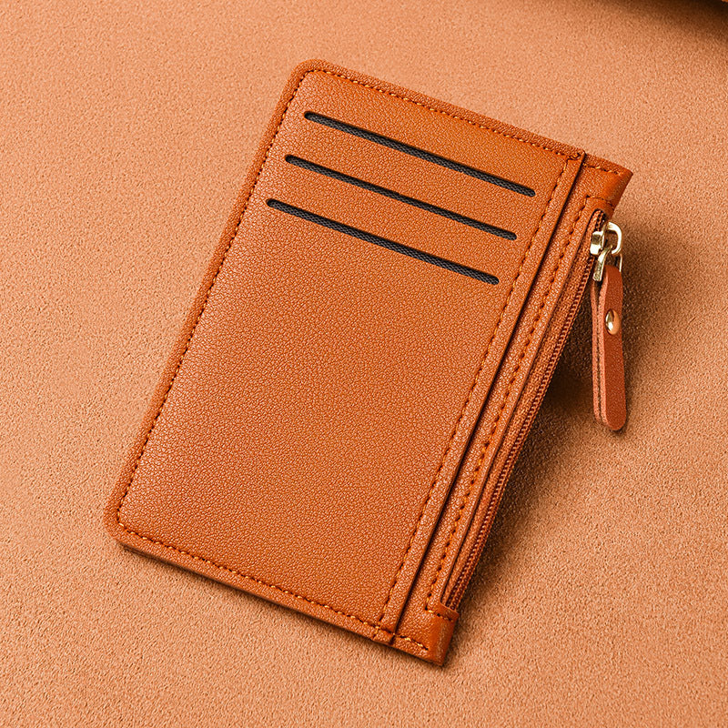 Women's Simple Multiple Slots Zipper Large Capacity Card Holder