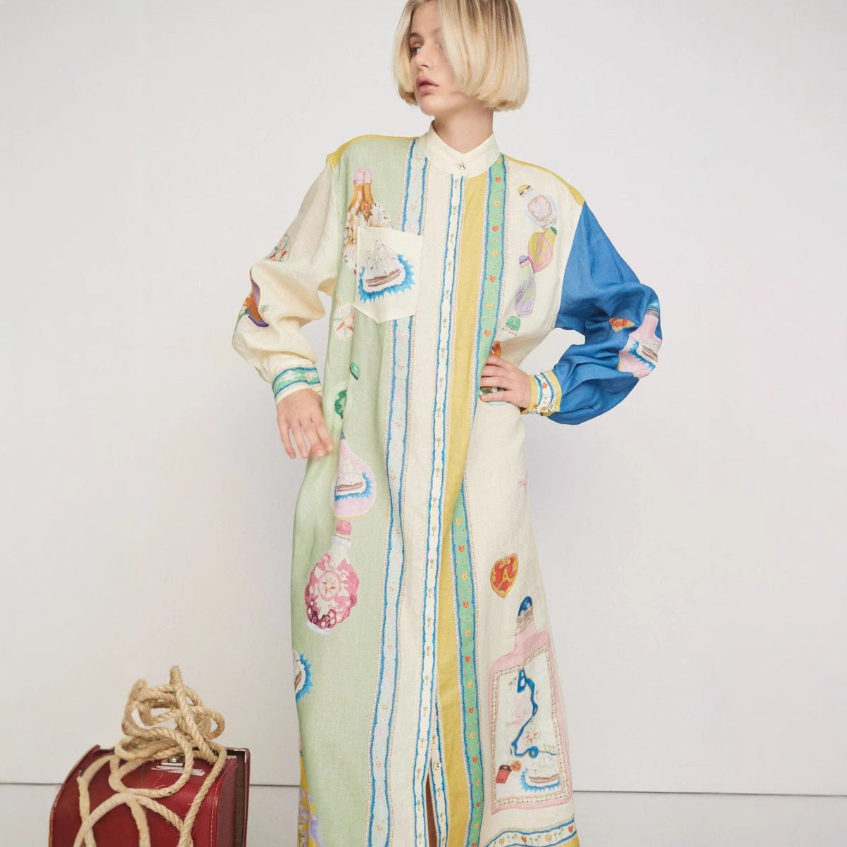 Unique Casual Fashion Printed Long Dress Dresses