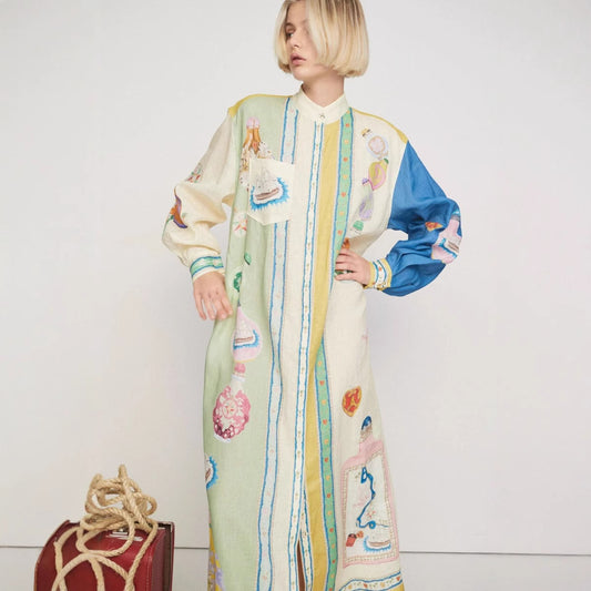 Unique Casual Fashion Printed Long Dress Dresses