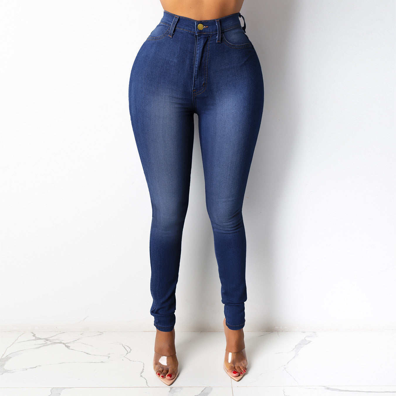 Women's High Waist Slim Pencil Trousers Women's Jeans