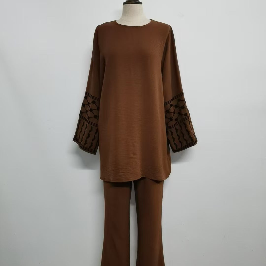 Pretty Charming Stylish Embroidered Temperament Twinset Fashion Casual Suit
