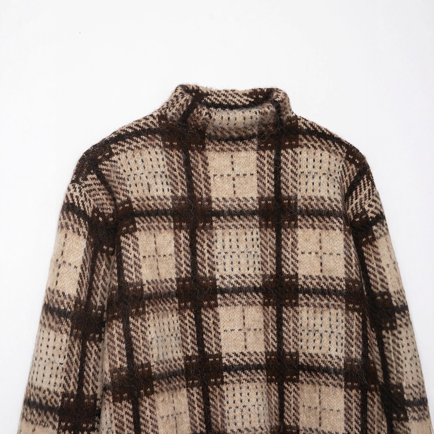 Graceful Classy Stylish Autumn Brushed Plaid Sweaters