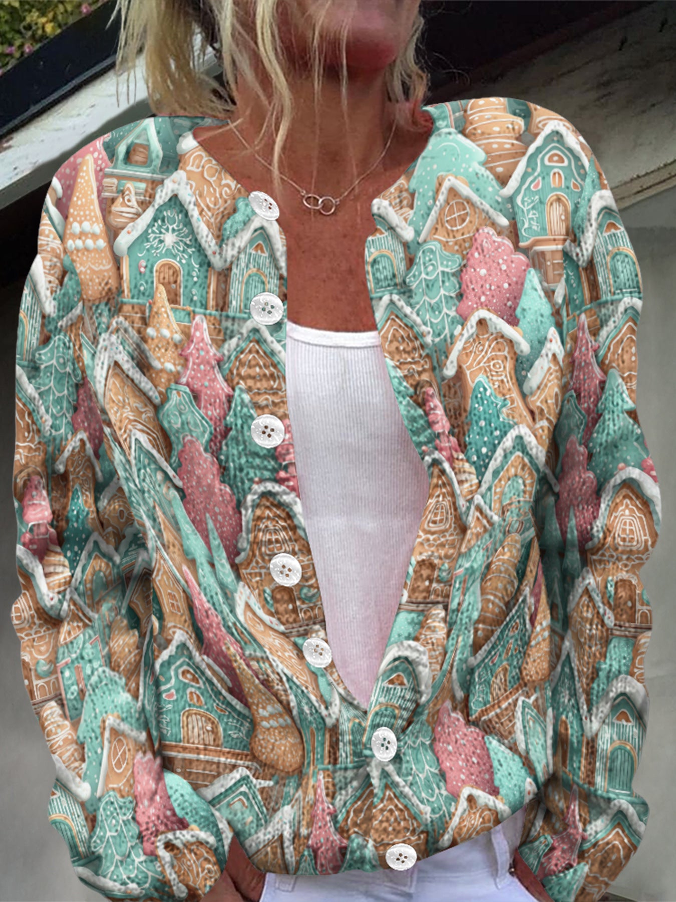 Glamorous Winter Single-breasted Christmas Warm Button Sweaters