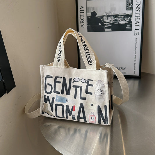 Classy Glamorous Letter Commuter Fashion Canvas Shoulder Bags