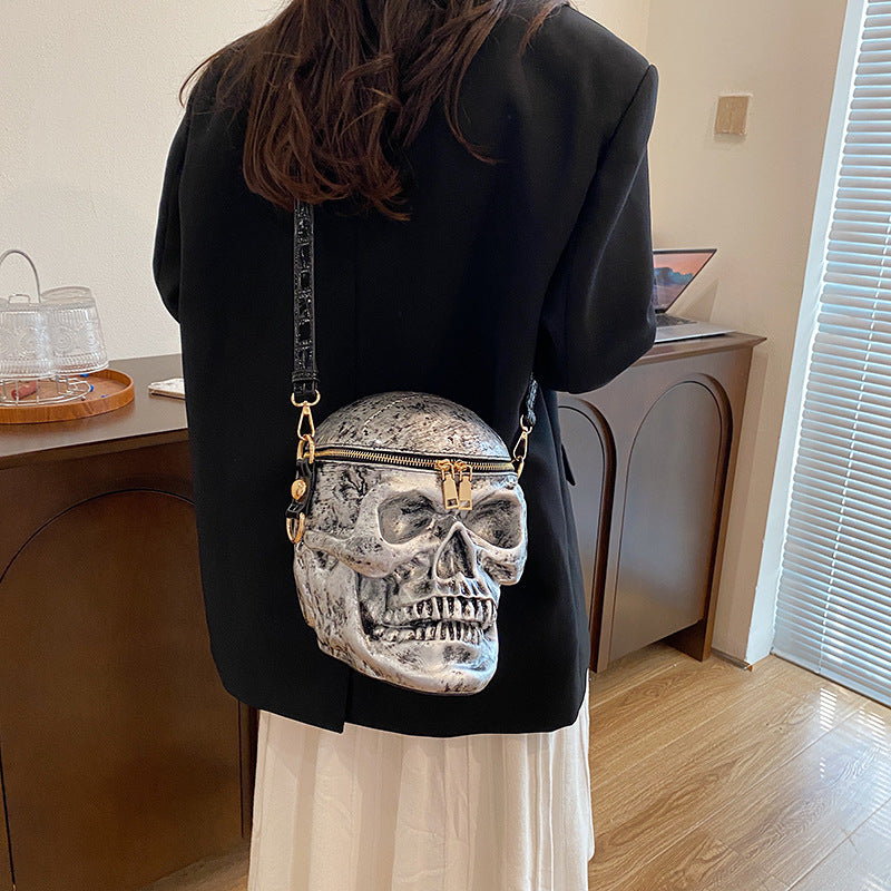 Classy Women's Funny Skull Spoof Portable Handbags
