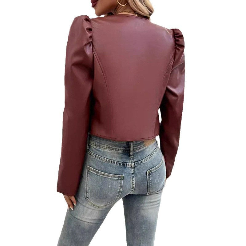 Women's Casual Unique Long Sleeve Leather Jackets
