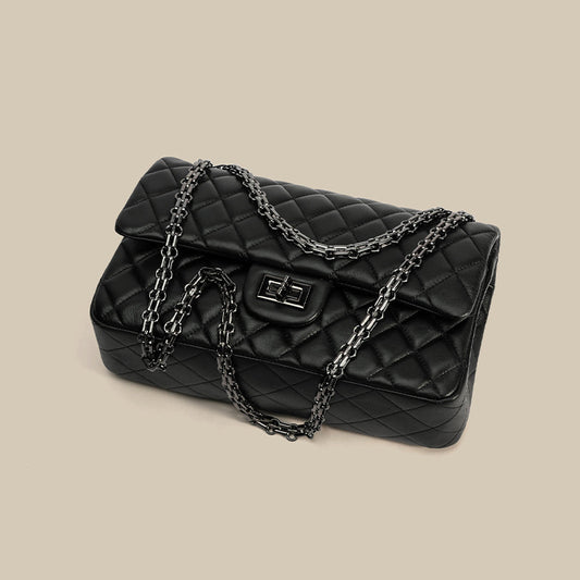 Women's Exquisite Genuine Leather Black High-grade Classic Crossbody Bags