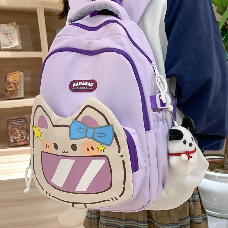 Female Cute Cat High Korean Style Easy Middle School Students' Schoolbags