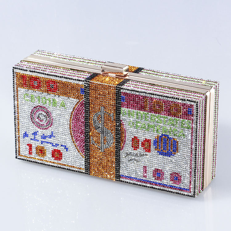 Women's Dollar Full Diamond Usd Dinner Dress Evening Bags