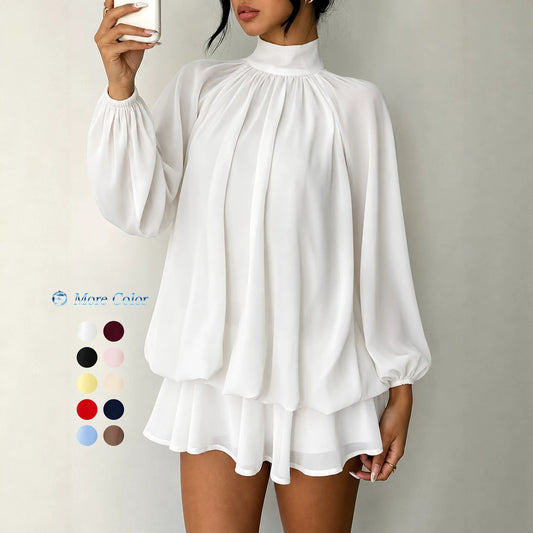 Women's Long-sleeved Versatile Fashion Slimming Solid Color Dress