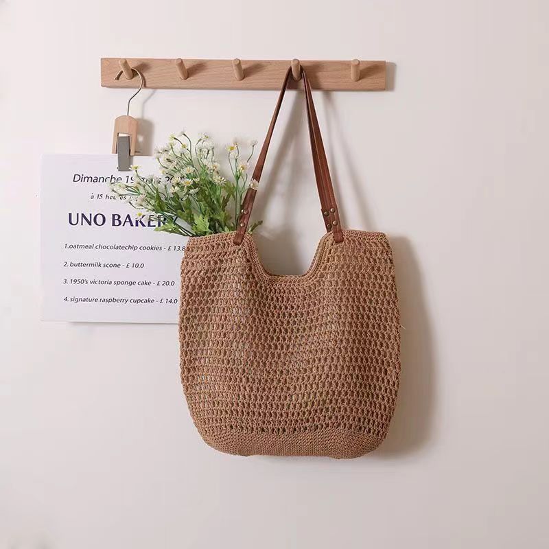 Women's Braided Seaside Beach Vacation Large Capacity Tote Bags