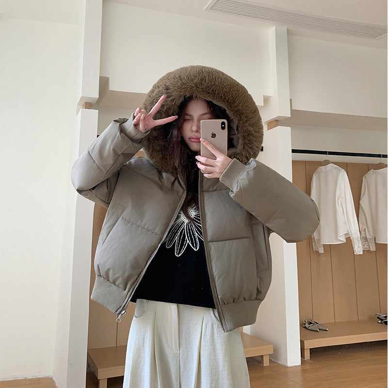 Women's Hooded Fur Collar Clothes For Winter Coats