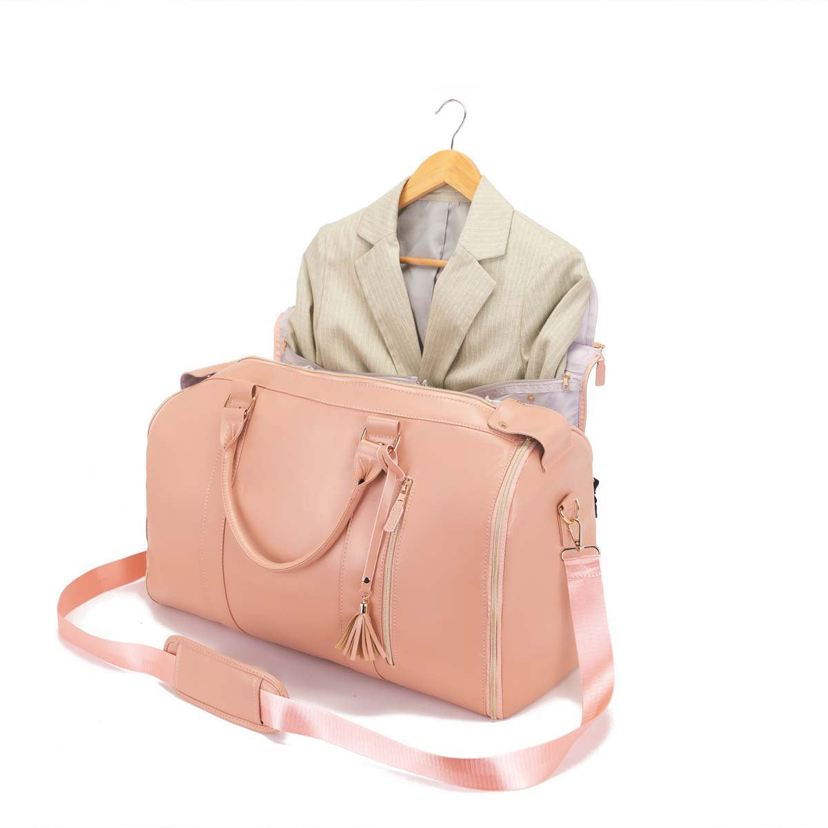 Women's Convenient Carry-on Garment Large Leather Canvas Travel Bags