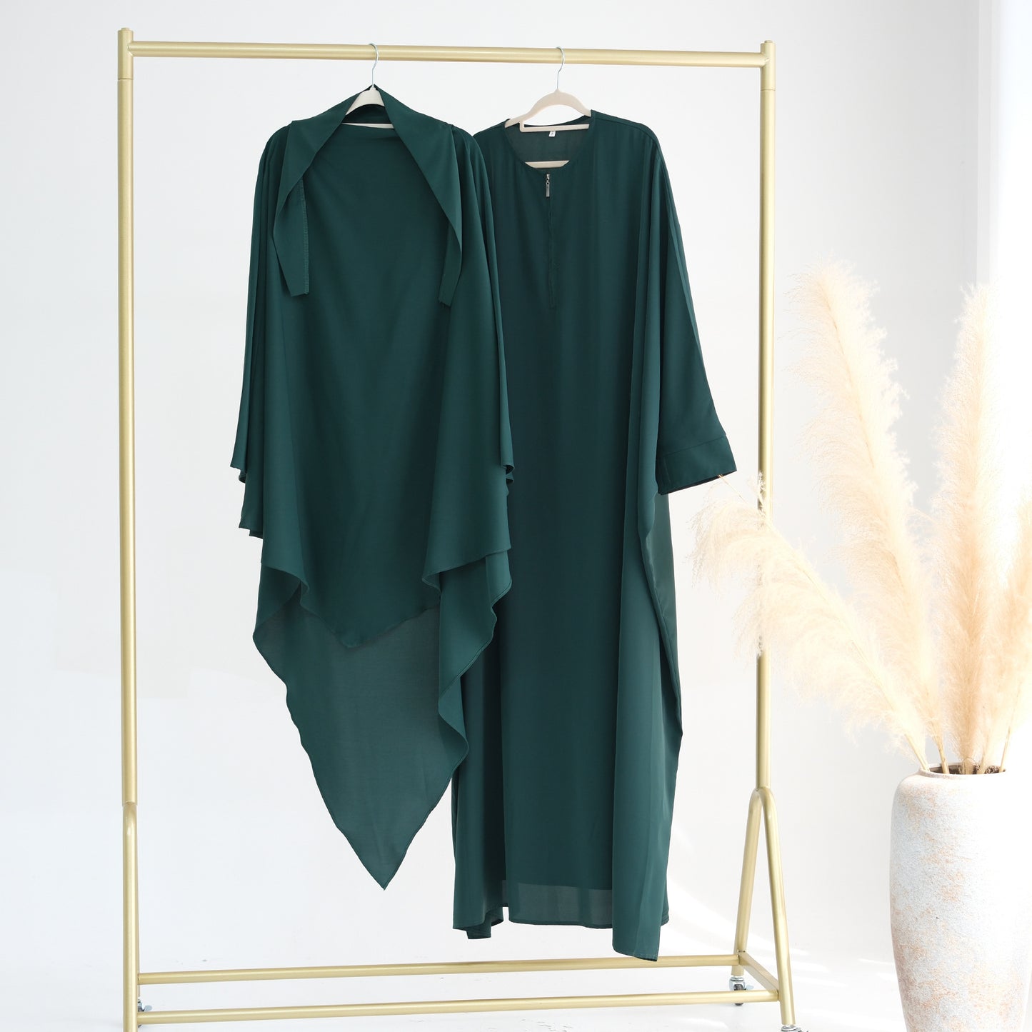 Swing Solid Color Batwing Sleeve Robe Dresses