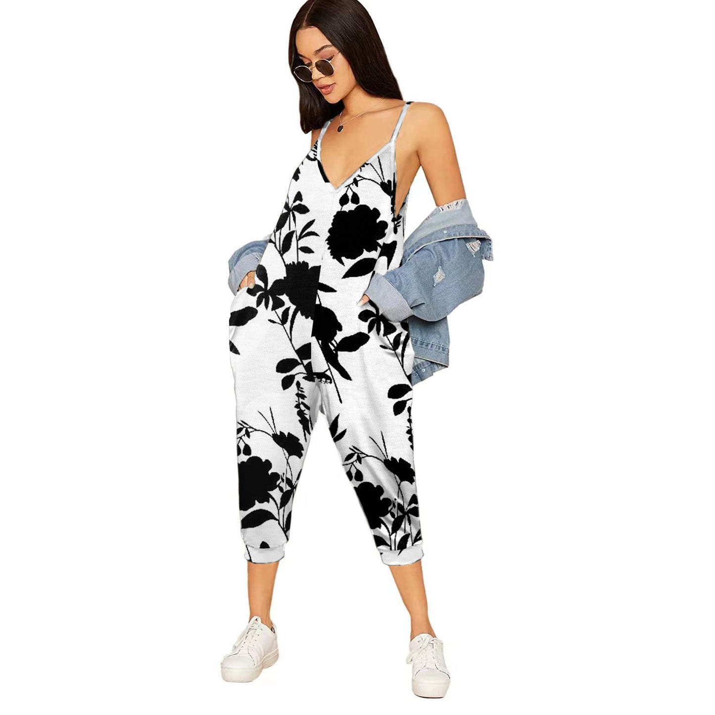 Cool Fashion Solid Color Suspender Long Jumpsuits