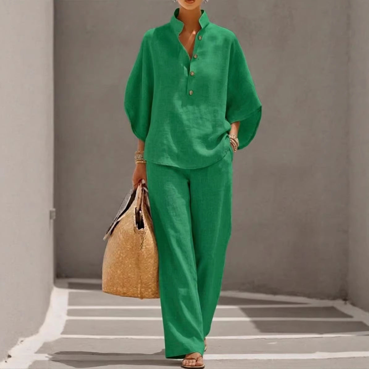 Women's Shirt Outfit Button Loose Comfort Suits