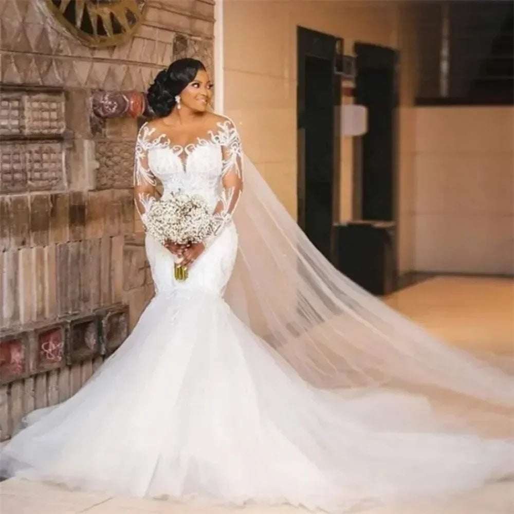 Fishtail Dress Slim High Waist Bridal Tail Wedding Dresses