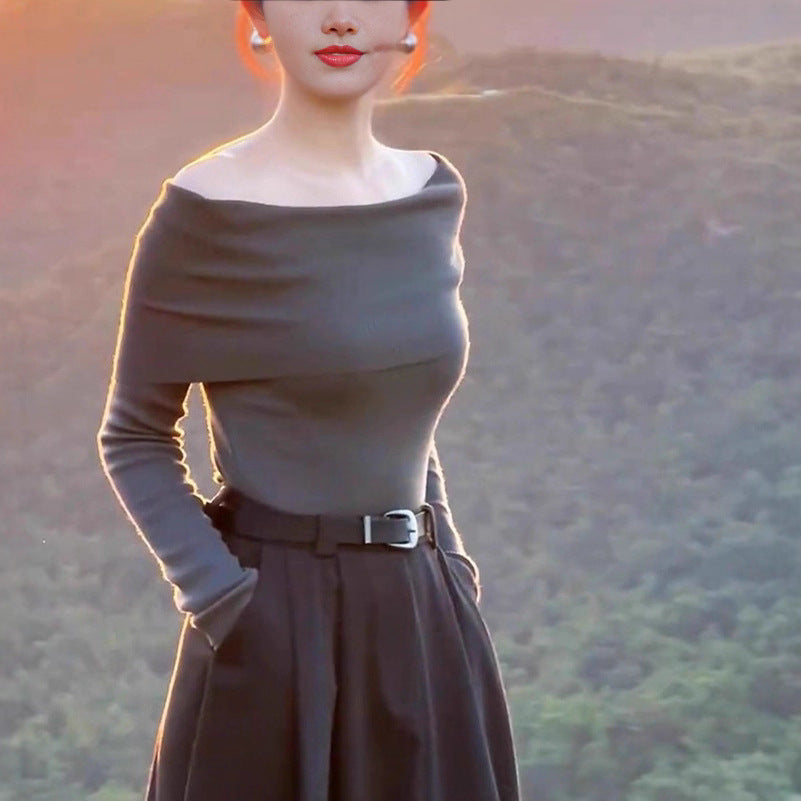 Women's Autumn Mature Elegant Slim Fit Base Knitwear