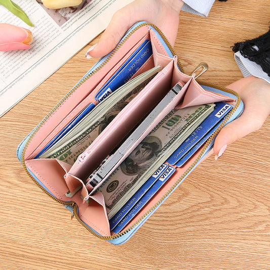 Women's Long Korean Fashion Hand-held Zipper Ladies Wallets