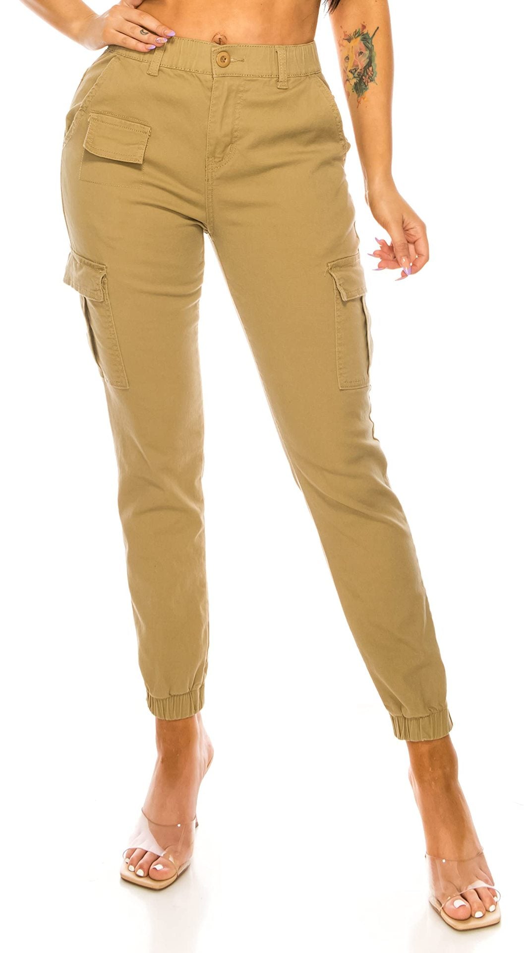 Women's Outdoor Overalls Design Elastic Waist Casual Pants