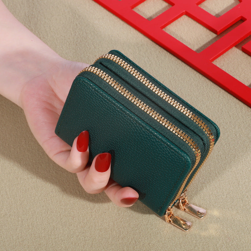 Women's Short Korean Lychee Pattern Clutch Ladies Wallets