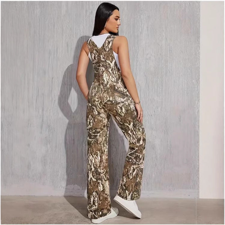 Women's Casual Summer Loose Pockets Straight Wide Pants