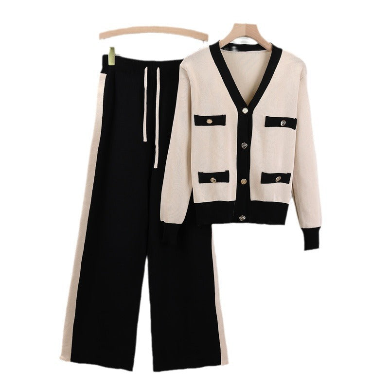Women's Elegant Knitting Fashionable Two-piece Set Autumn Suits