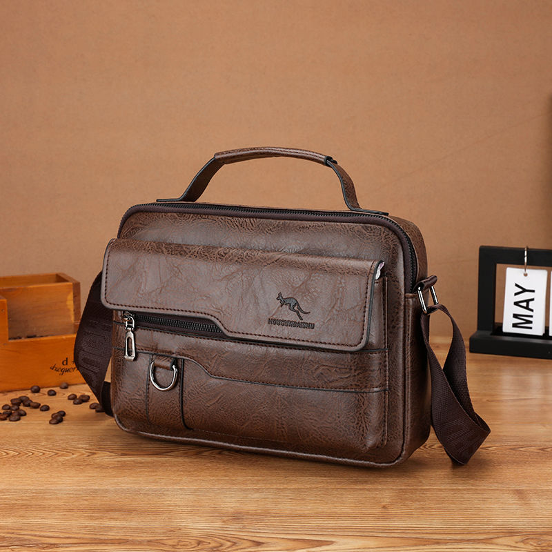 Men's Soft Leather Horizontal Large Capacity Leisure Men's Messenger Bags