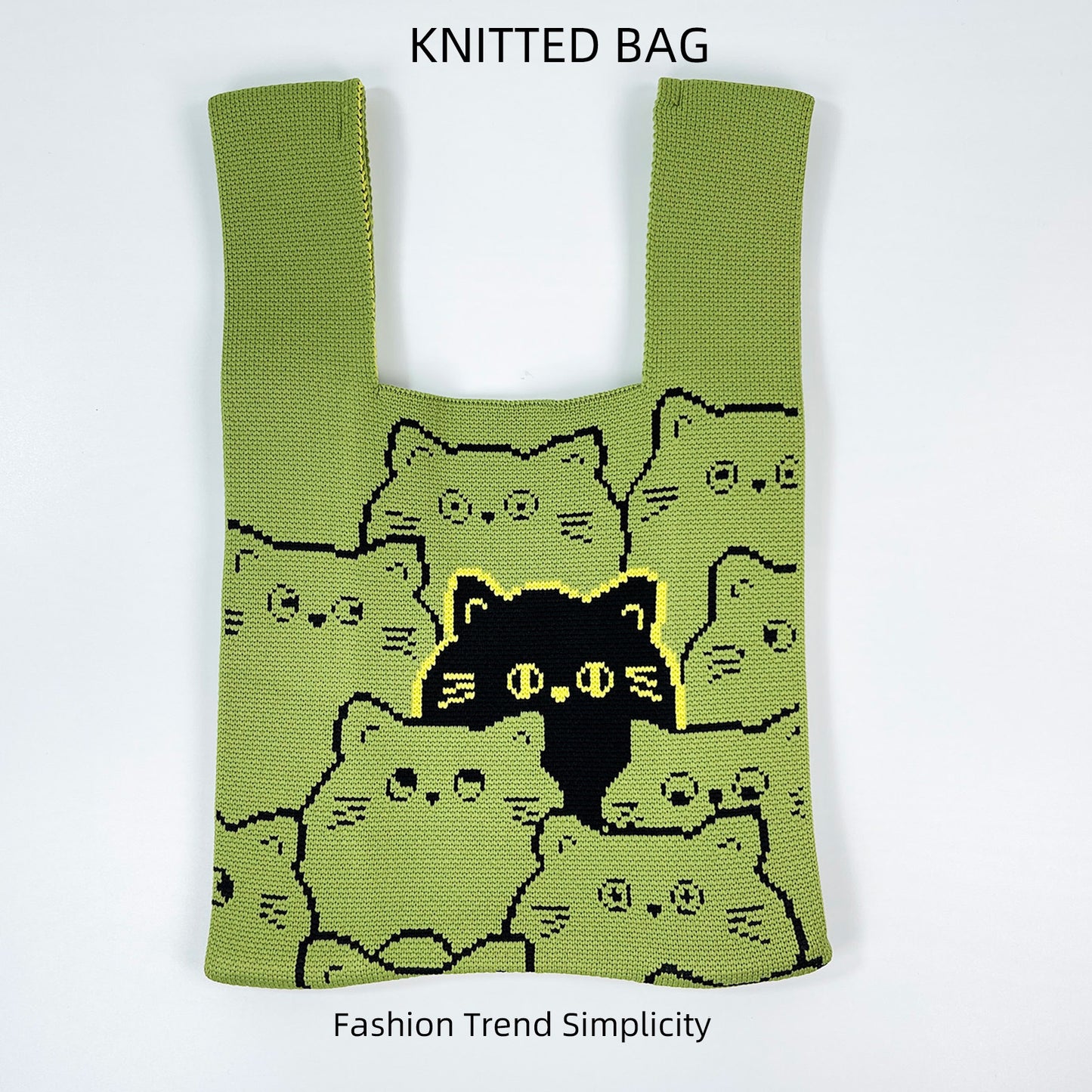 Women's Flower Knitted Large Capacity Totes Wrist Handbags